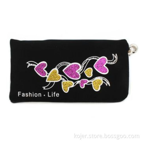 Velvet Zipper Pouch with Lanyard, Ideal for Apple's iPhone 4, Comes in Various Beautiful Patterns
